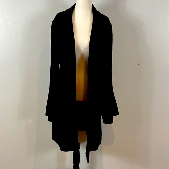 D. Exterior Black Wool Knit Sweater Jacket made in Italy - Picture 10 of 17